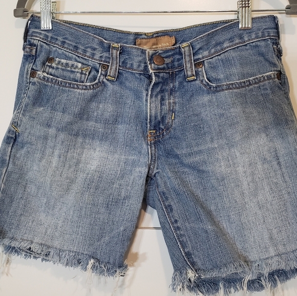 Abercrombie & Fitch Denim Blue Jeans Shorts Cut Off's Size 2 Mid-rise Di… - Picture 3 of 12